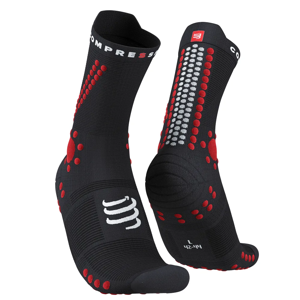 Compressport Unisex's Pro Racing Socks v4.0 Trail - Black/Red
