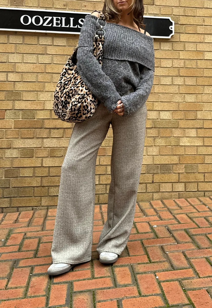 CREAM TWEED STRAIGHT LEG TROUSER