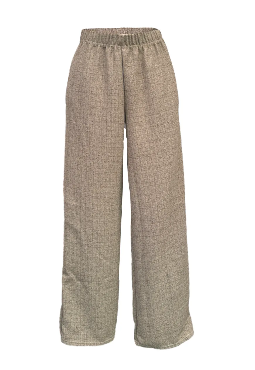 CREAM TWEED STRAIGHT LEG TROUSER