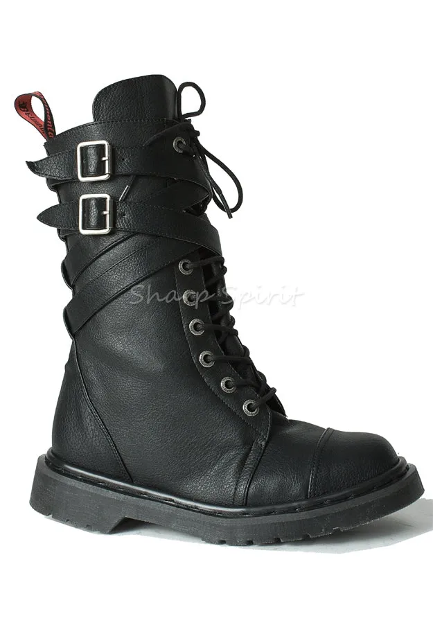 Criss Cross Mid-Calf Boots