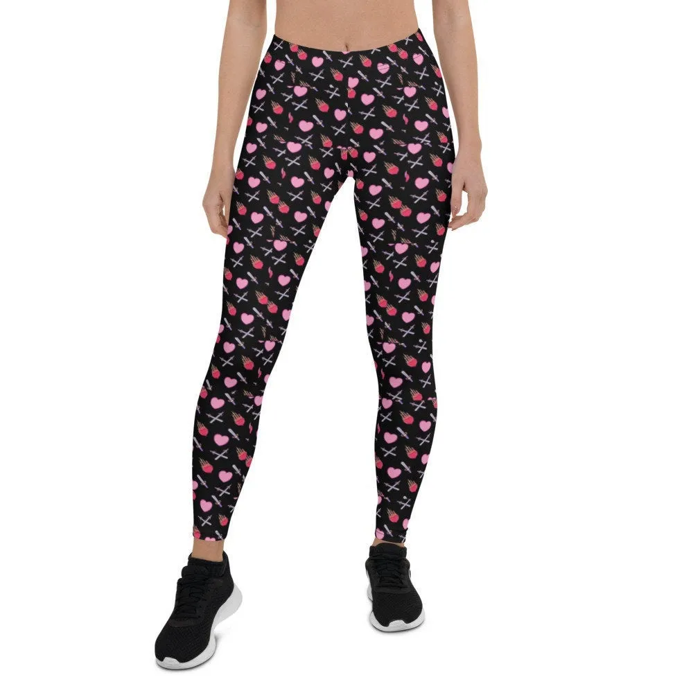 Love is a Battlefield Goth Gym Leggings