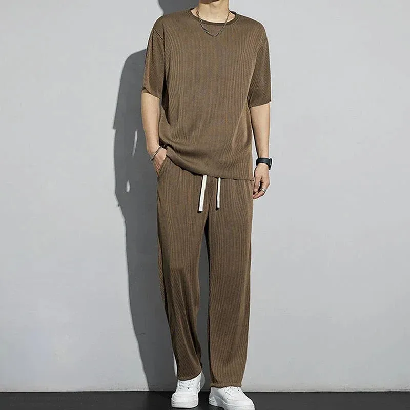 Men's Kpop Summer Tracksuit - 2-Piece Set