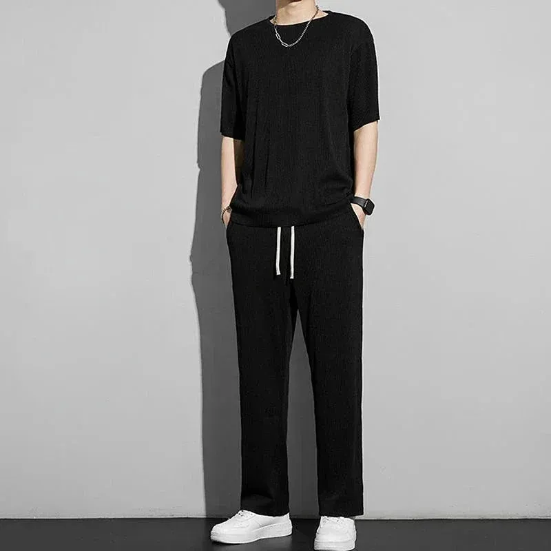 Men's Kpop Summer Tracksuit - 2-Piece Set