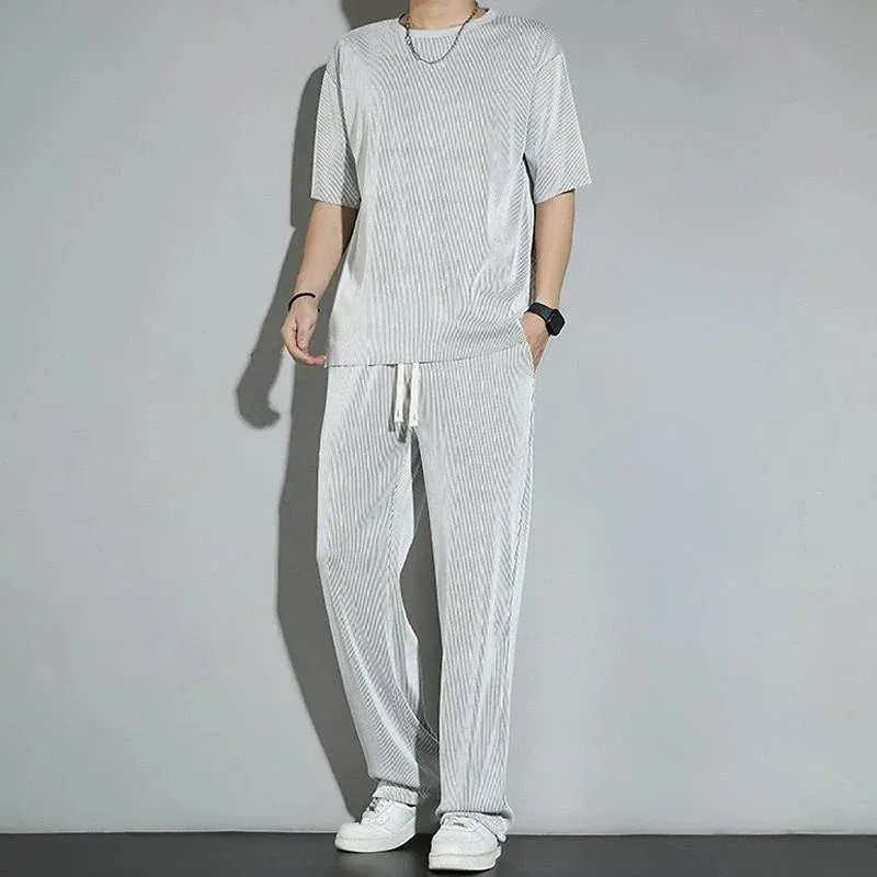 Men's Kpop Summer Tracksuit - 2-Piece Set