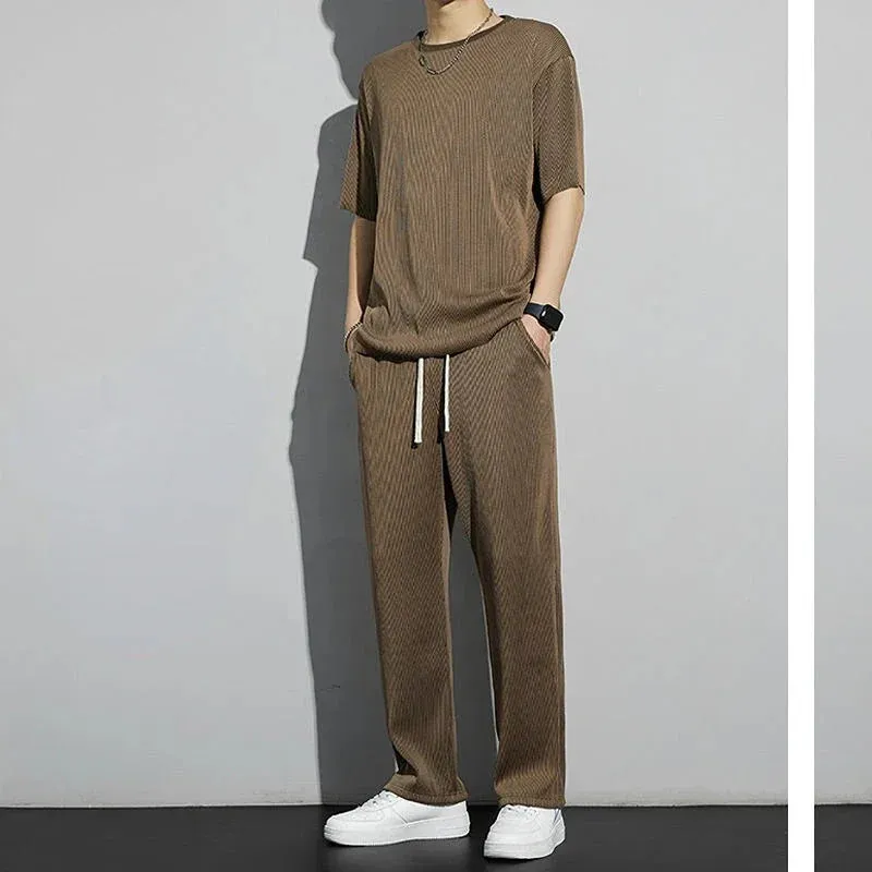 Men's Kpop Summer Tracksuit - 2-Piece Set