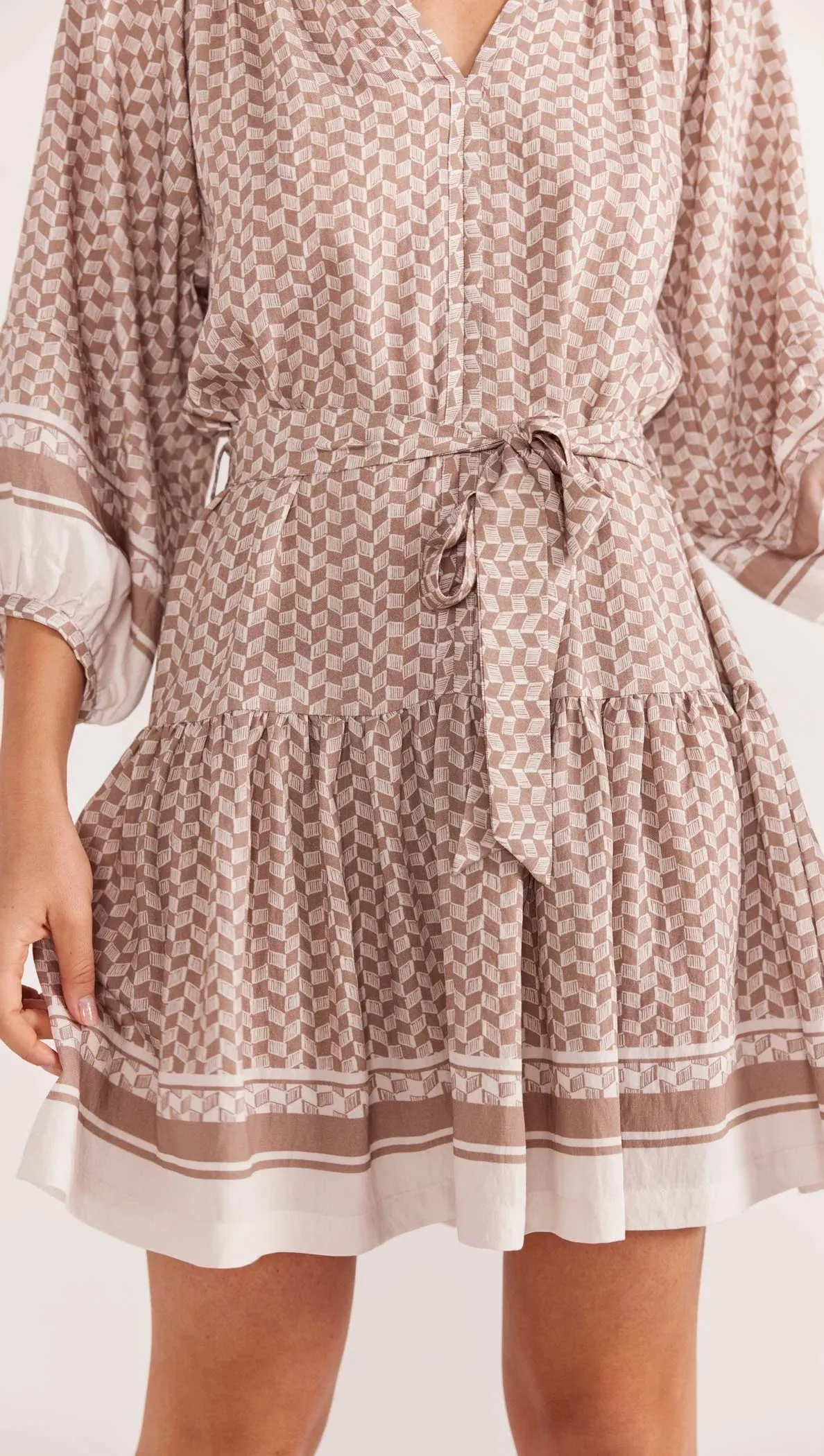 Soleil Smock Dress Beige