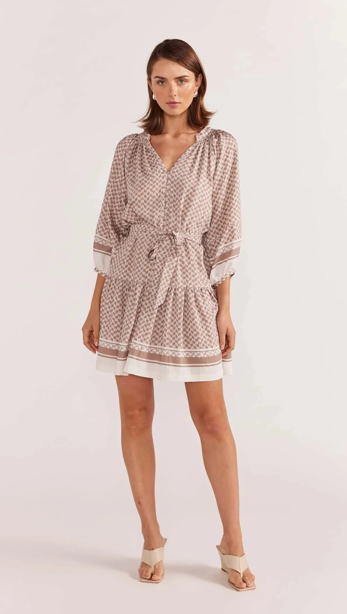 Soleil Smock Dress Beige