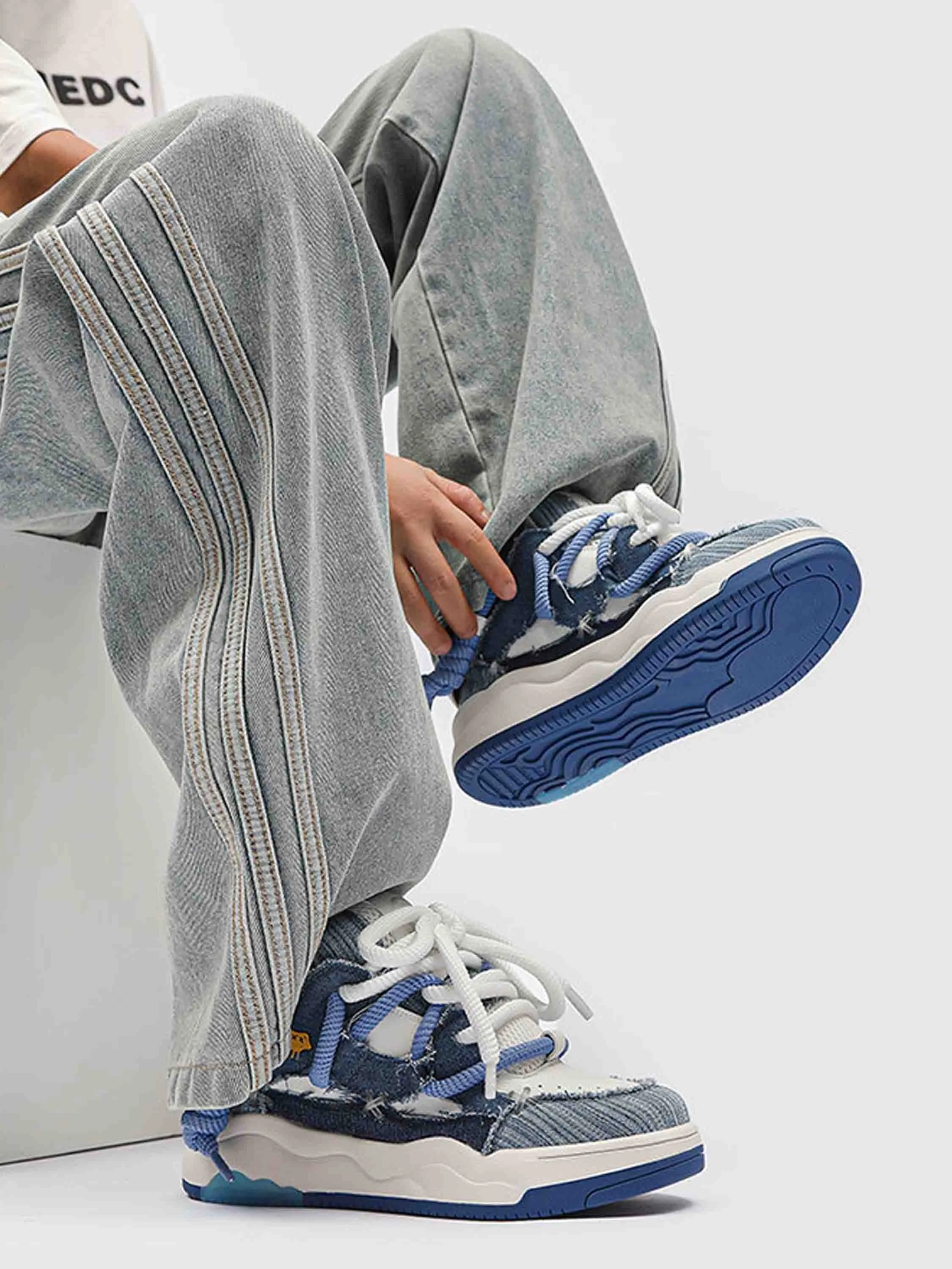Thick-soled Couple Casual Denim Shoes