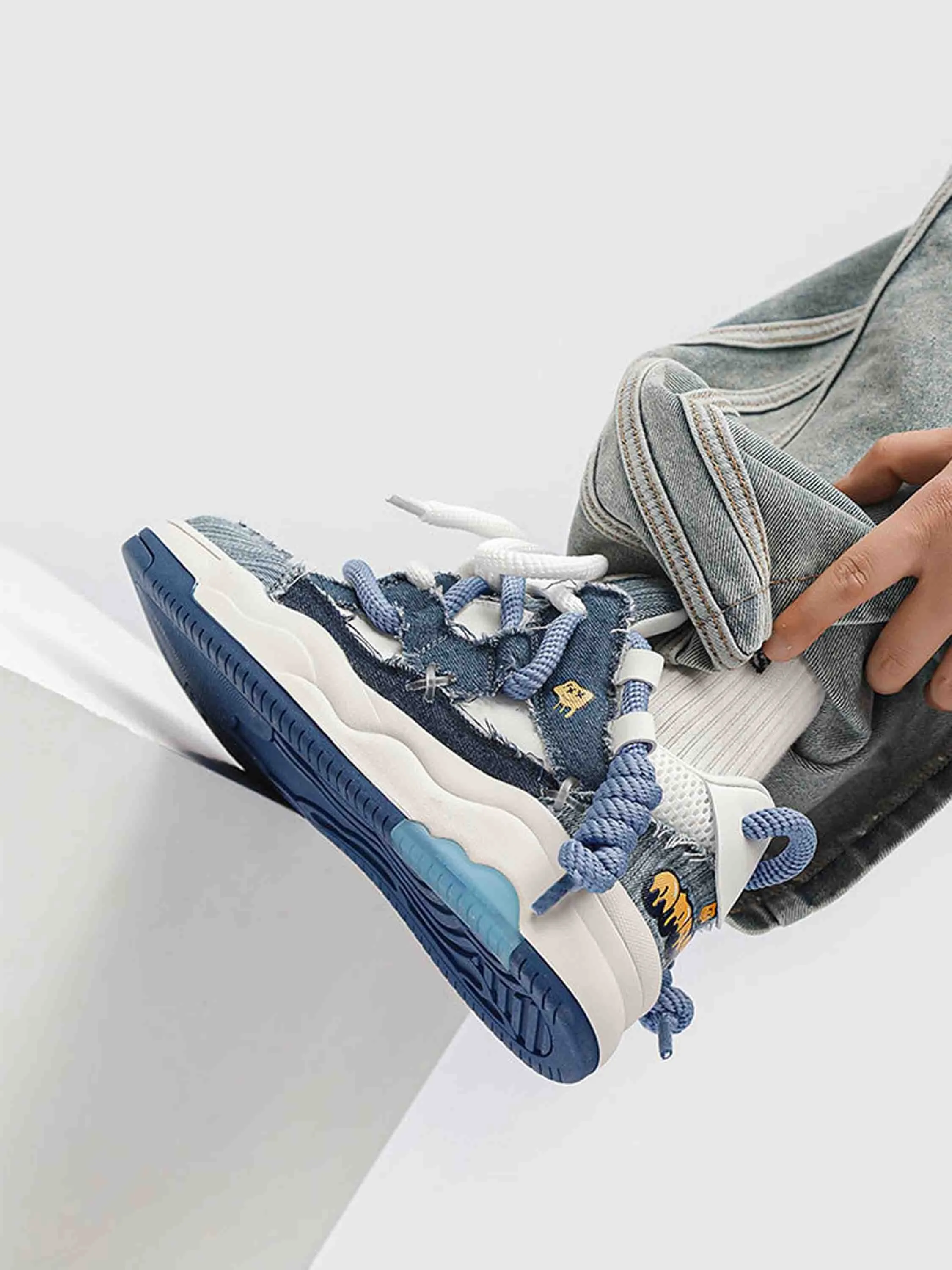Thick-soled Couple Casual Denim Shoes