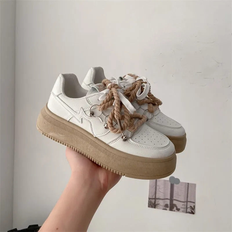 Women’s Breathable Platform Lace Up Sneakers with Thick Sole | Perfect for All Seasons