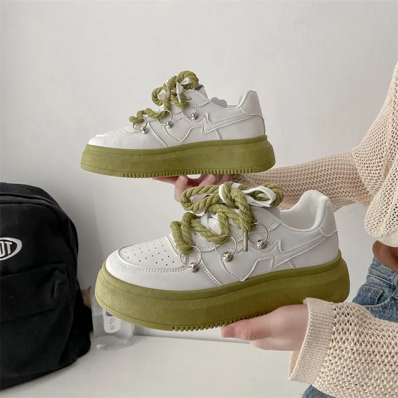 Women’s Breathable Platform Lace Up Sneakers with Thick Sole | Perfect for All Seasons
