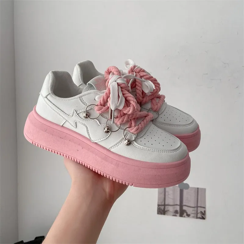Women’s Breathable Platform Lace Up Sneakers with Thick Sole | Perfect for All Seasons