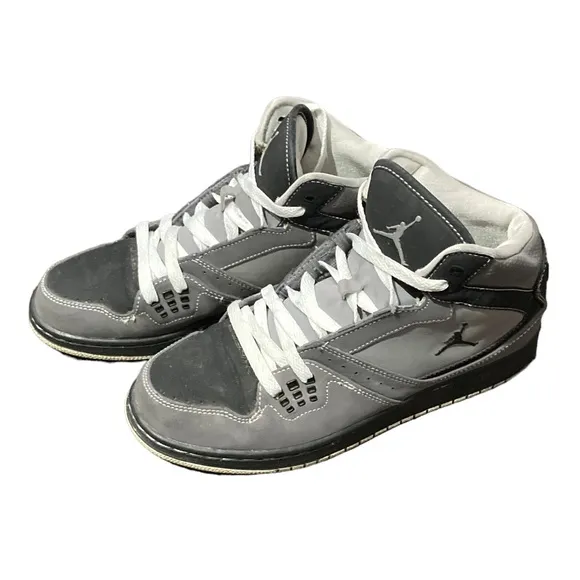 Youth Black &amp; Grey Air Jordans - Size 6.5Y