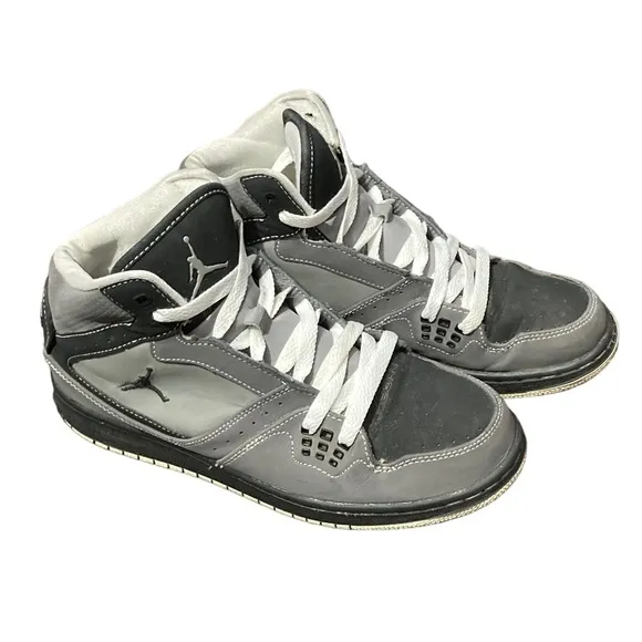 Youth Black &amp; Grey Air Jordans - Size 6.5Y